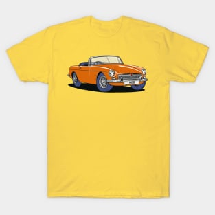 MGB Vintage Classic Car in Orange T-Shirt